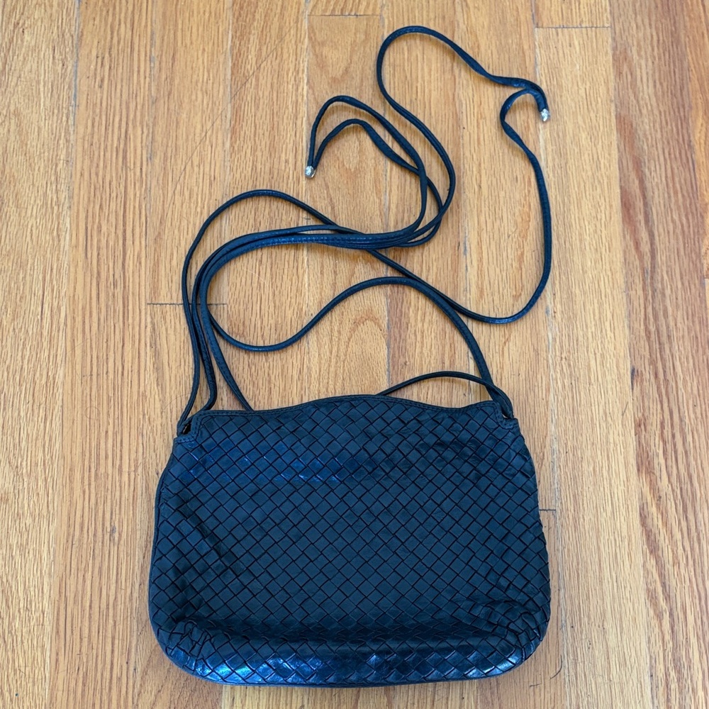 Vintage Charles Jourdan Intrecciato Woven Leather Shoulder Bag